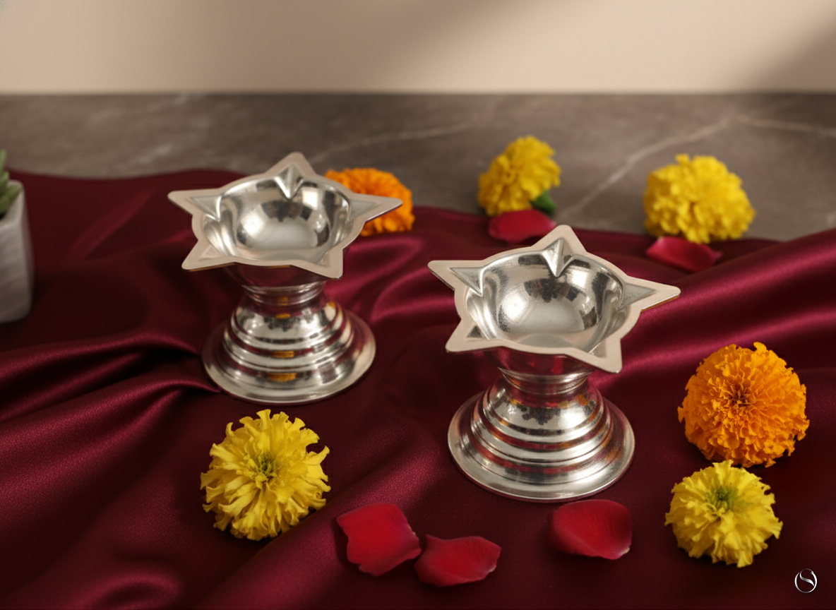 The Sacred Star Diya Pair (Set of 2)