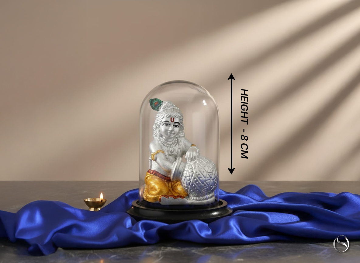 Bal Krishna Idol in Glass Dome - Image 2