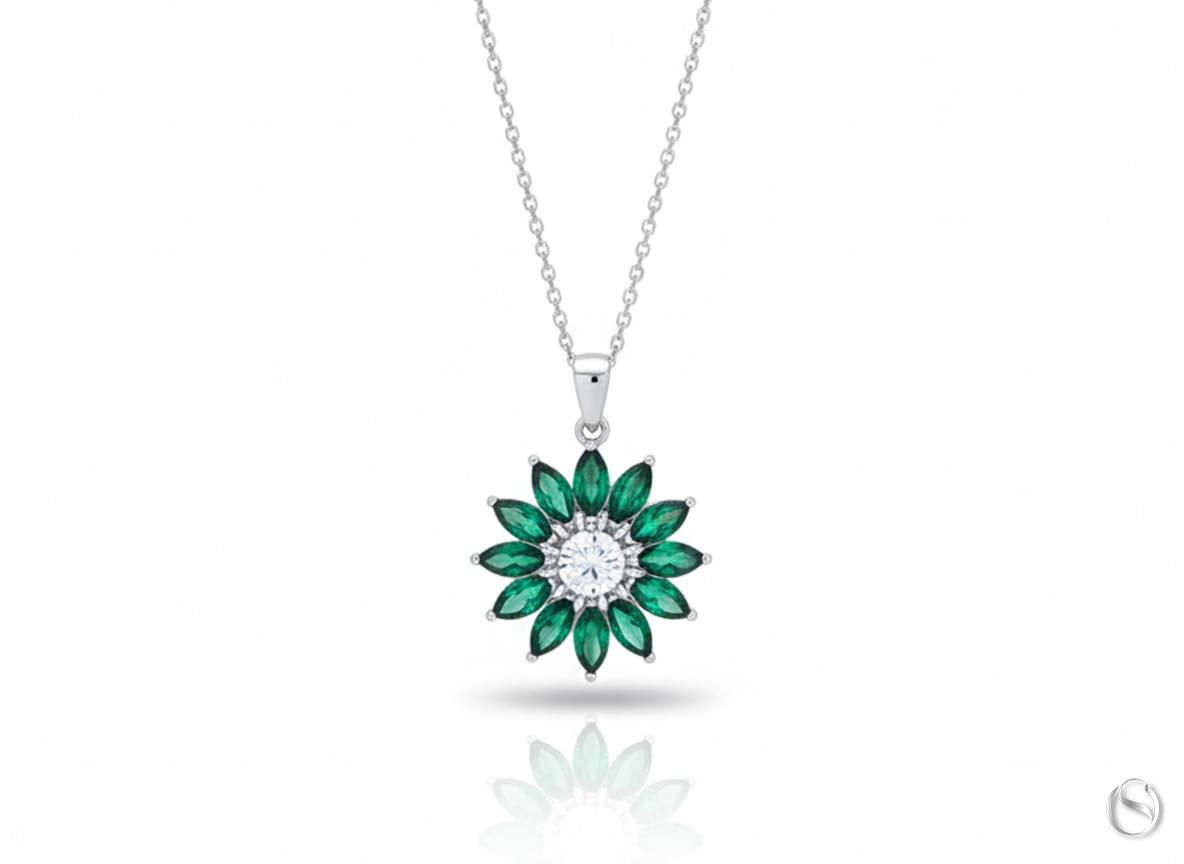 Emerald Flower Necklace