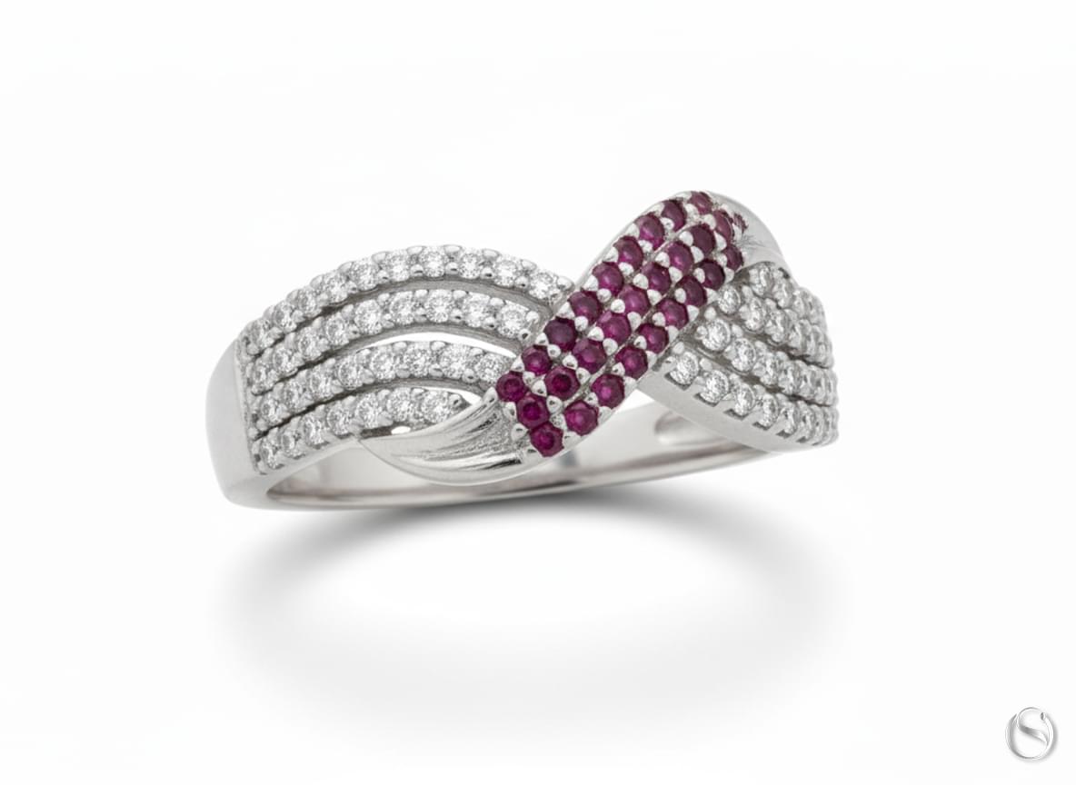 The Ruby Wave Crossover Ring