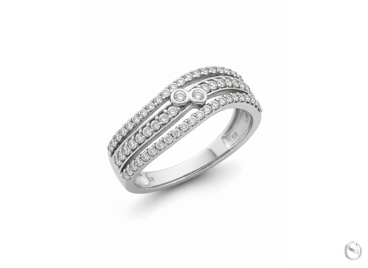 The Multi-Row Pave Wave Ring