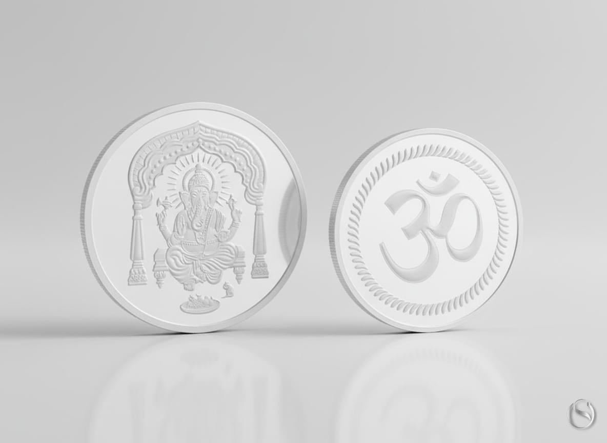 Ganesha & Om Coin (7.5 Grams)